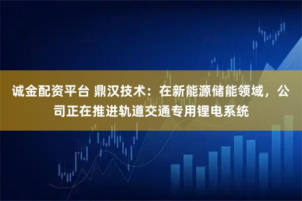 诚金配资平台 鼎汉技术：在新能源储能领域，公司正在推进轨道交通专用锂电系统